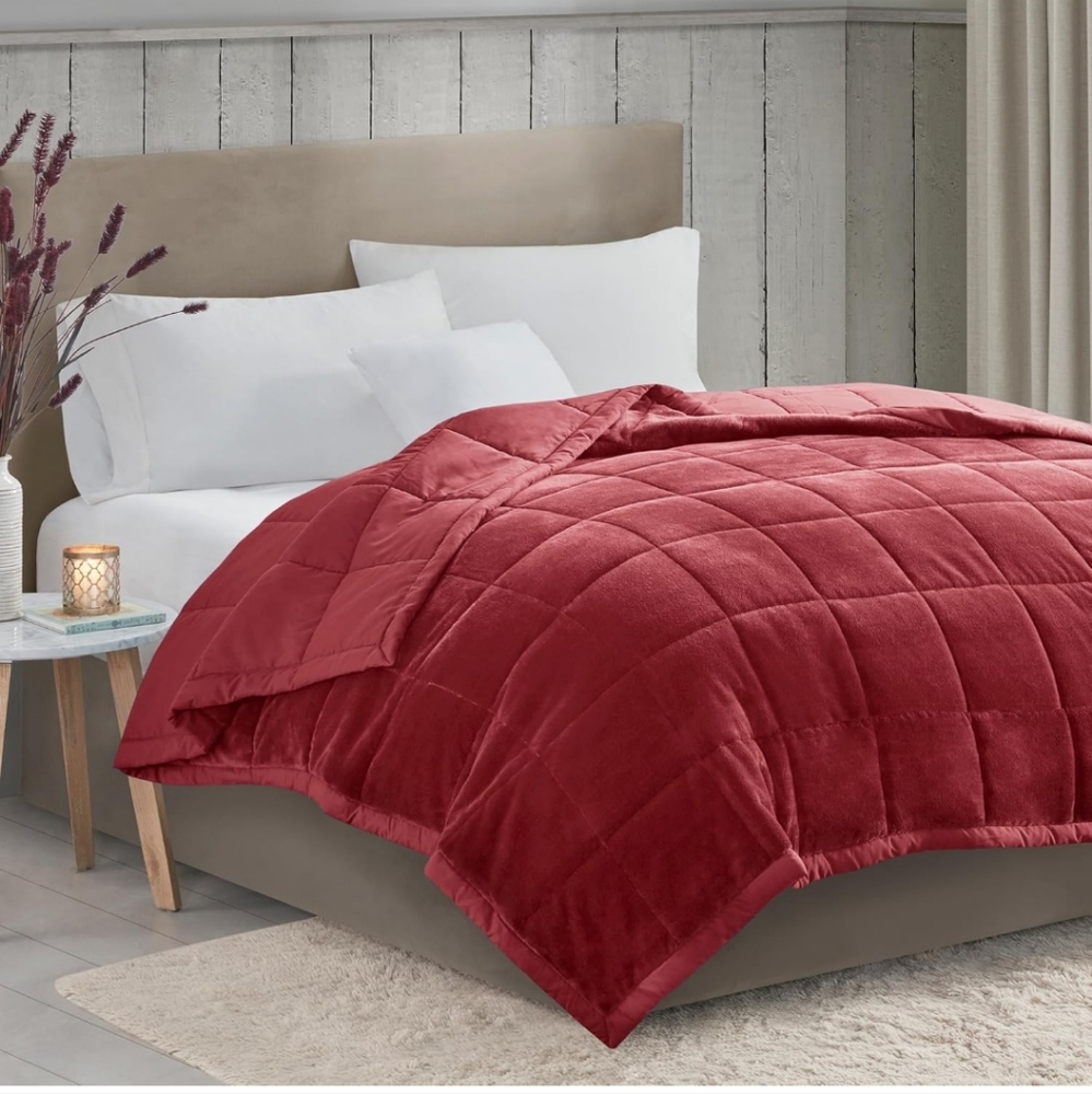 Madison Park  Cozy Blanket HeiQ Smart Temperature Plush to Microfiber Twin